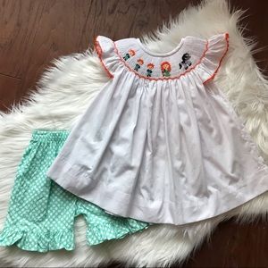 Smocked Disney Brave Princess Merida 2pc Set 2T